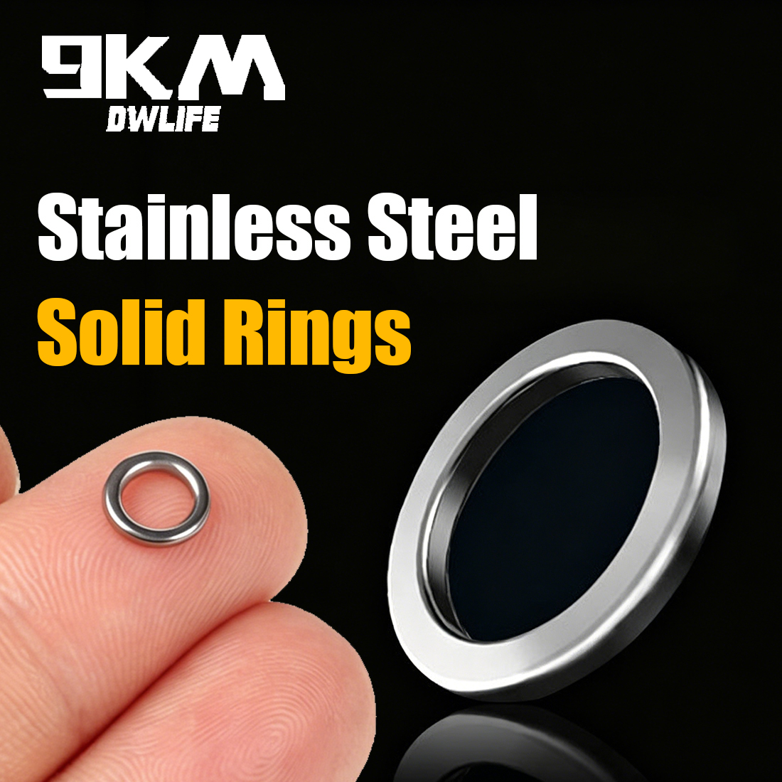 Fishing Hook Jig - 9KM Solid Ring Fishing 50pcs Stainless