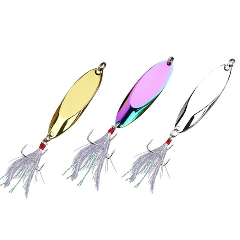 1pc 2.5g-35g Metal Spoon Lure  - Fishing Hook Treble avis et prix