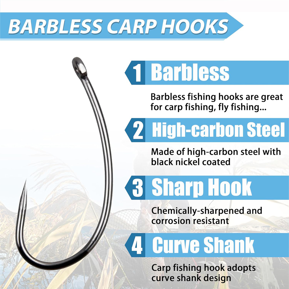 180PCS Barbless Fishing Hooks  - Fishing Hook Barbless avis et prix