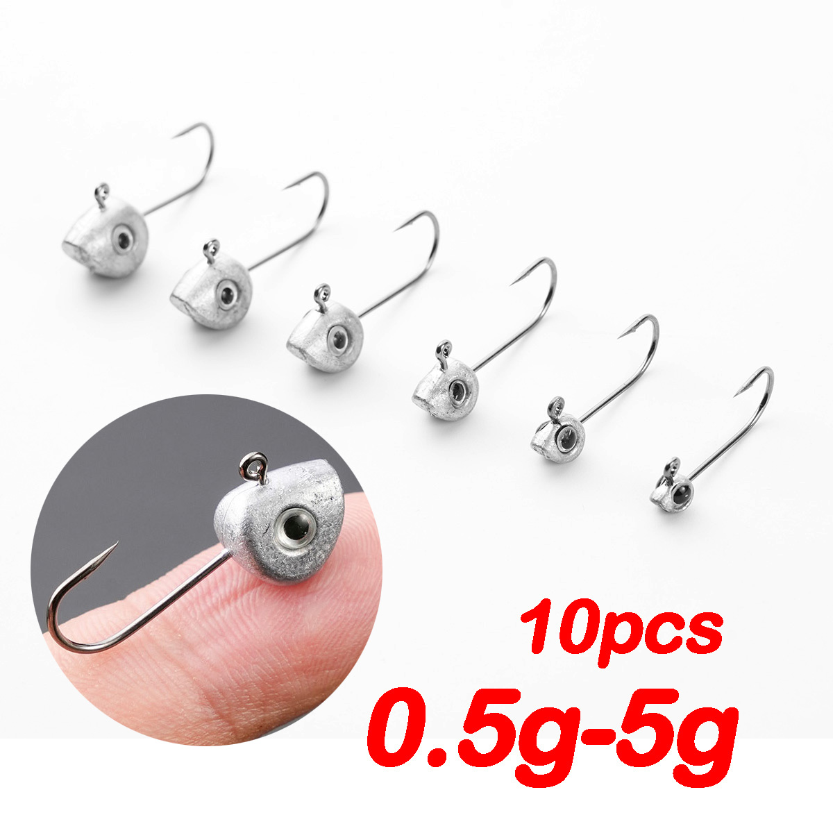 10pcs Mini Jig Head Hook 3D Ey - Fishing Hook Offset avis et prix