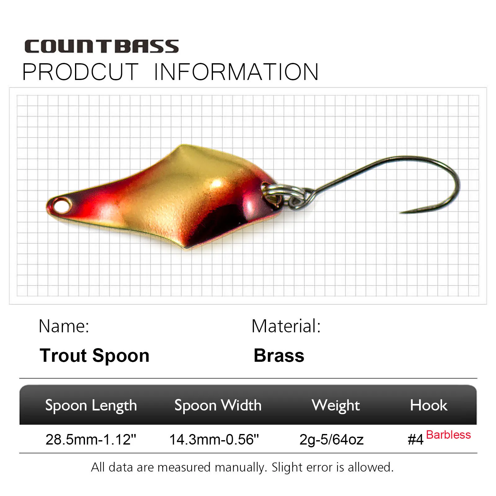 COUNTBASS 5/64oz 2g Casting Sp - Fishing Hook Barbless avis et prix