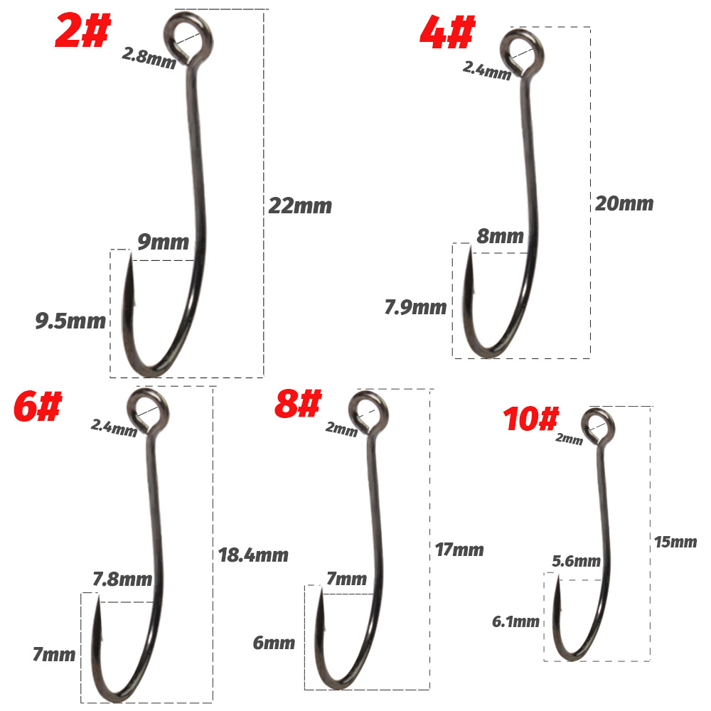 20PCS Big Ring Single Hooks 2# - Fishing Hook Circle avis et prix