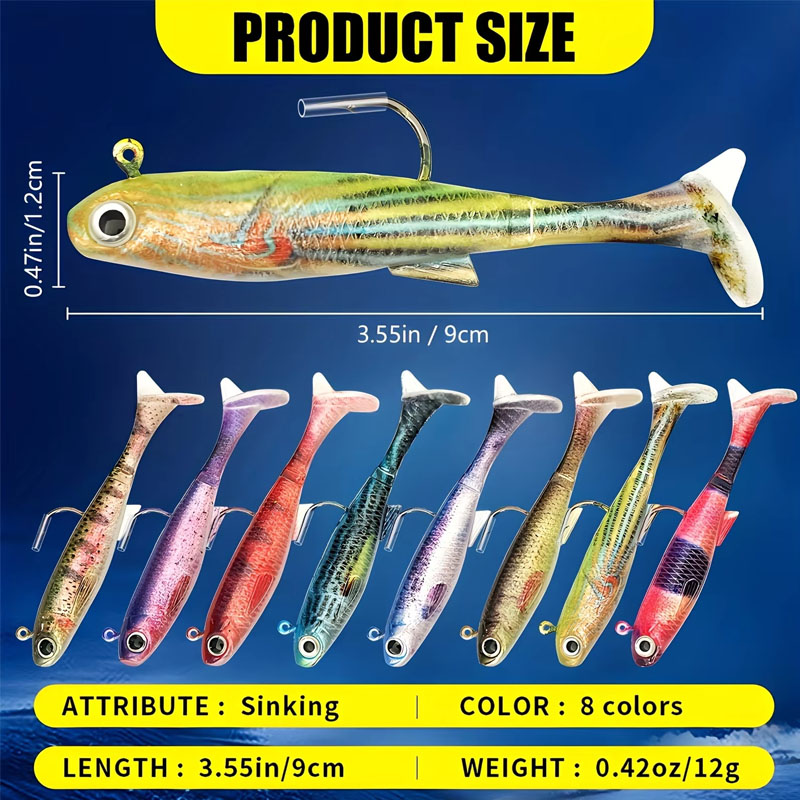 Pre-Rigged Sea Bass Lure | 3-P - Fishing Hook Weedless avis et prix