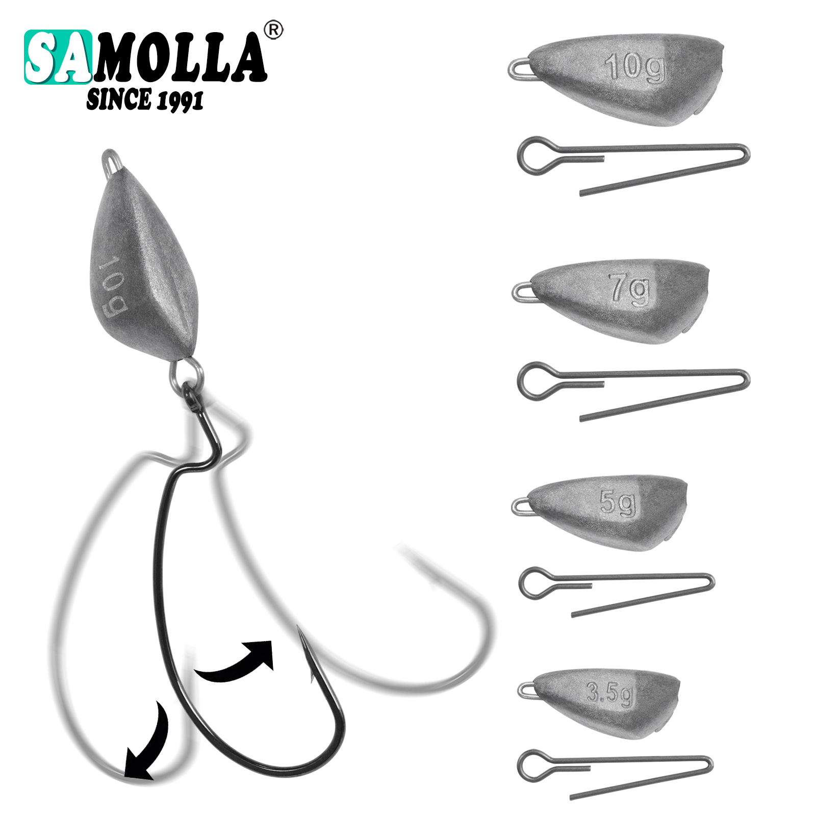 SAMOLLA 5pcs Jig Head Fishing  - Fishing Hook Jig avis et prix