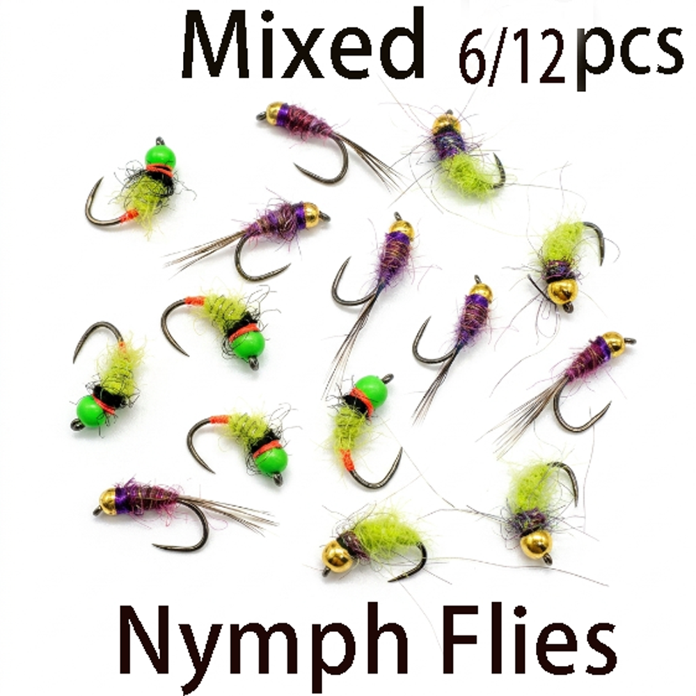 6/12Pcs Mixed Wet Nymph Fly Fi - Fishing Hook Assortment avis et prix