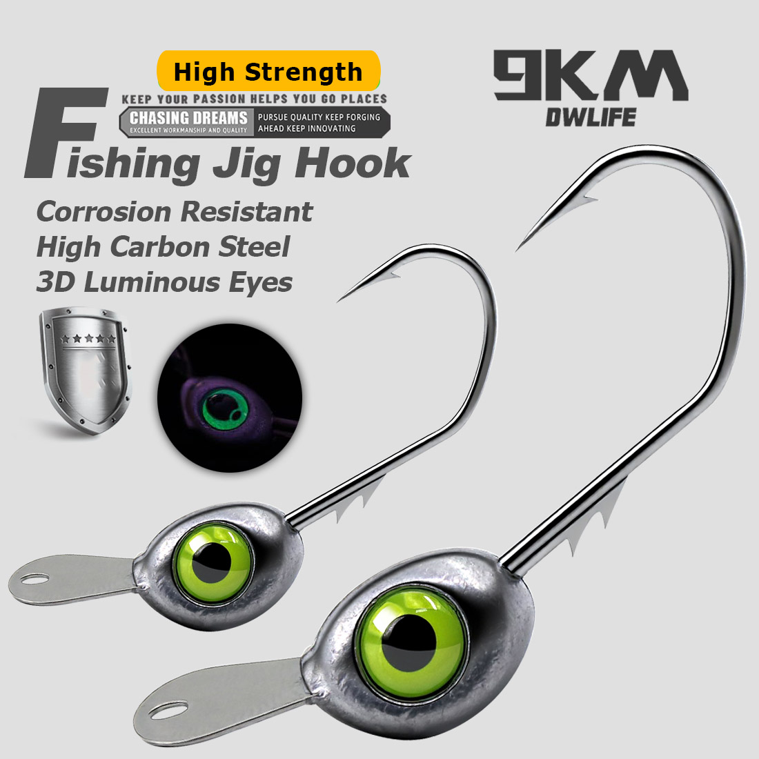 9KM Shaky Head Jigs Hook with  - Fishing Hook Weedless avis et prix