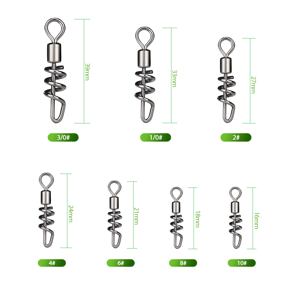 DNDYUJU 10PCS/lot Rolling swiv - Fishing Hook Stainless Steel avis et prix
