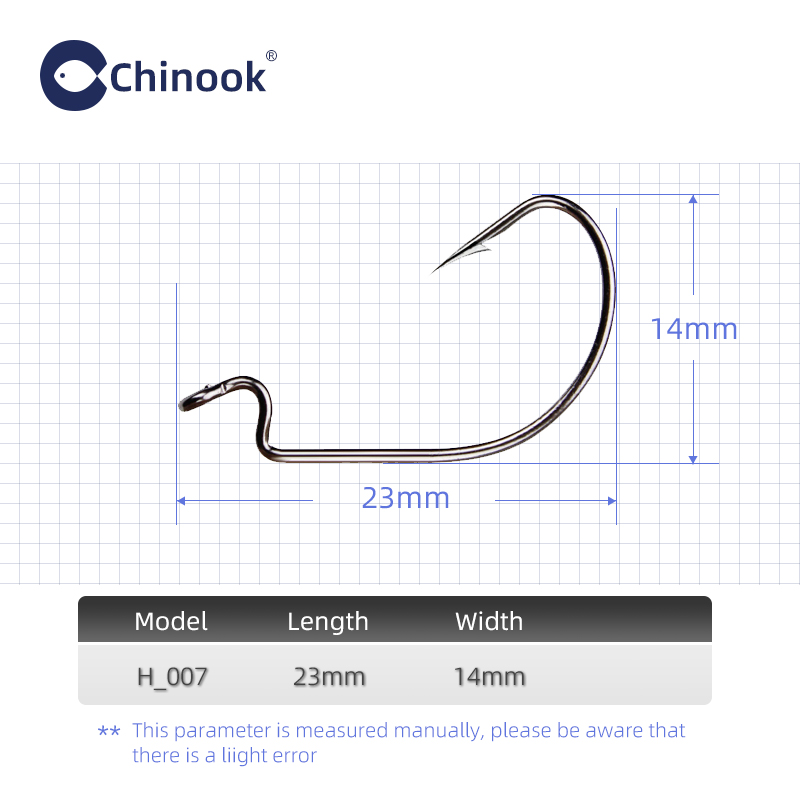 Chinook 20pcs Wide worm Texan  - Fishing Hook Offset avis et prix