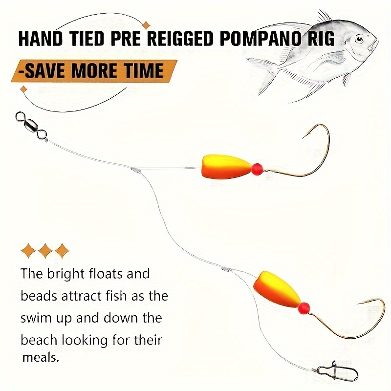 3pcs Pompano Rigs Surf Fishing - Fishing Hook Circle avis et prix