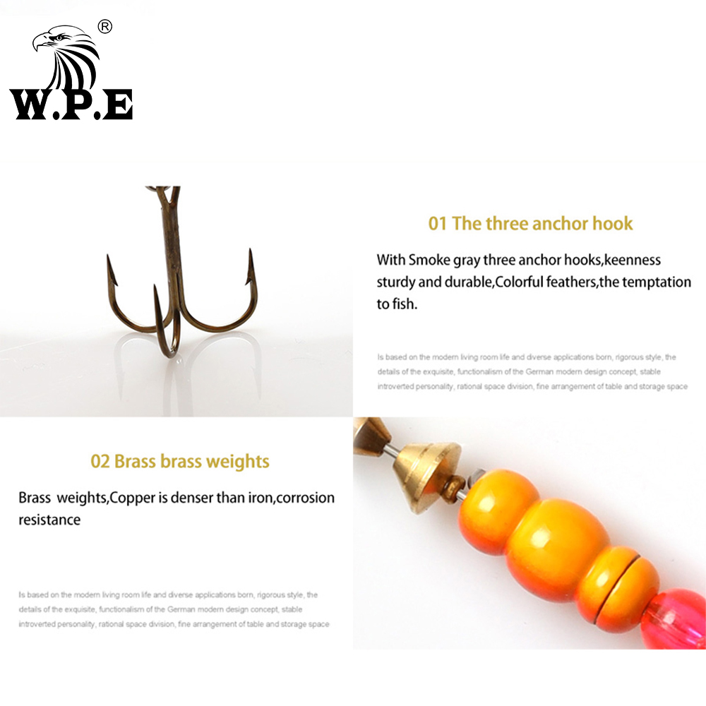 W.P.E Brand New Spinner Lure 1 - Fishing Hook Treble avis et prix