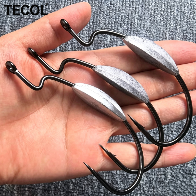 TECOL 3PCS 6/0 8/0 10/0 Weight - Fishing Hook Weedless avis et prix