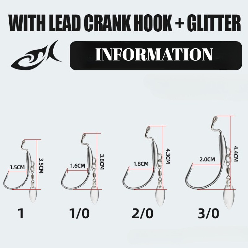 [TUODIAO]Crank Hook Jig Heads  - Fishing Hook Weedless avis et prix
