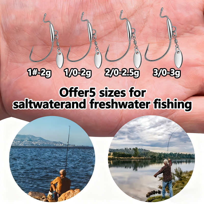 [TUODIAO]Crank Hook Jig Heads  - Fishing Hook Weedless avis et prix