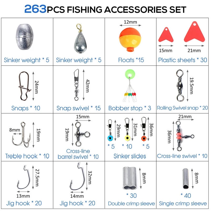 263pcs Outdoor Fishing Accesso - Fishing Hook Box avis et prix