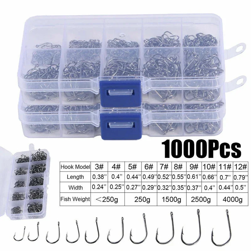 50-1600Pcs/BoxFishing Hooks Ca - Fishing Hook Assortment avis et prix