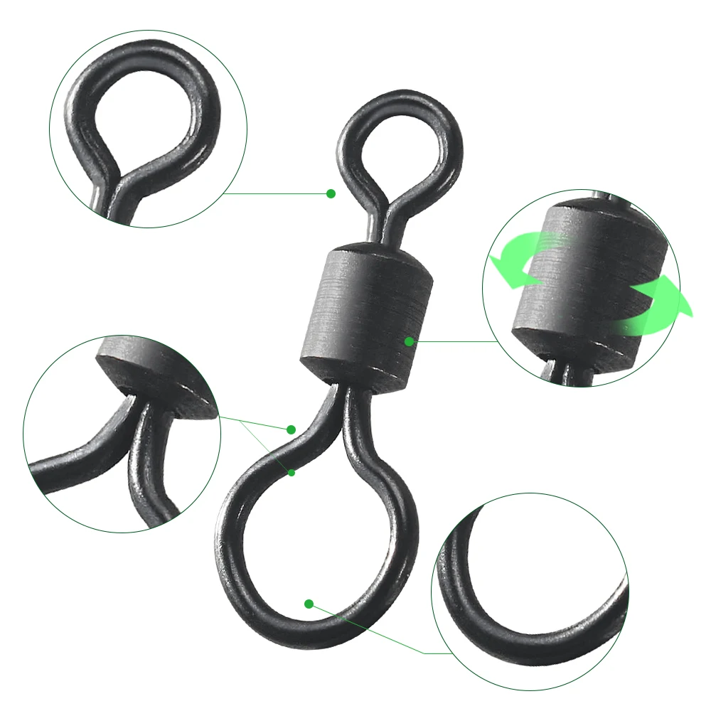 100pcs Carp Fishing Swivel Big - Fishing Hook Size avis et prix