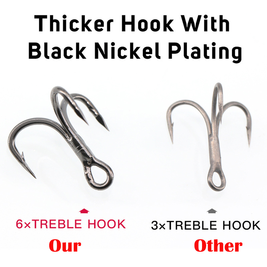 6X Fishing Treble Hook 10Pcs T - Fishing Hook Offset avis et prix