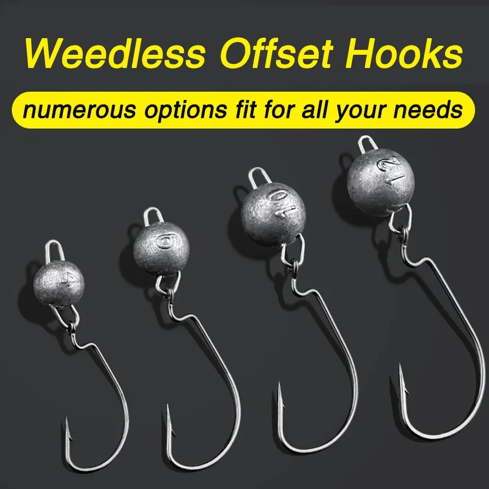 5Pcs Metal Jig Head Worm Hooks - Fishing Hook Offset avis et prix
