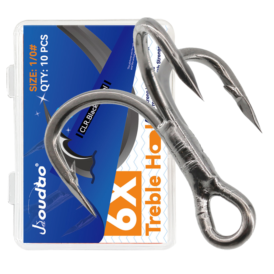 6X Fishing Treble Hooks Black  - Fishing Hook Offset avis et prix