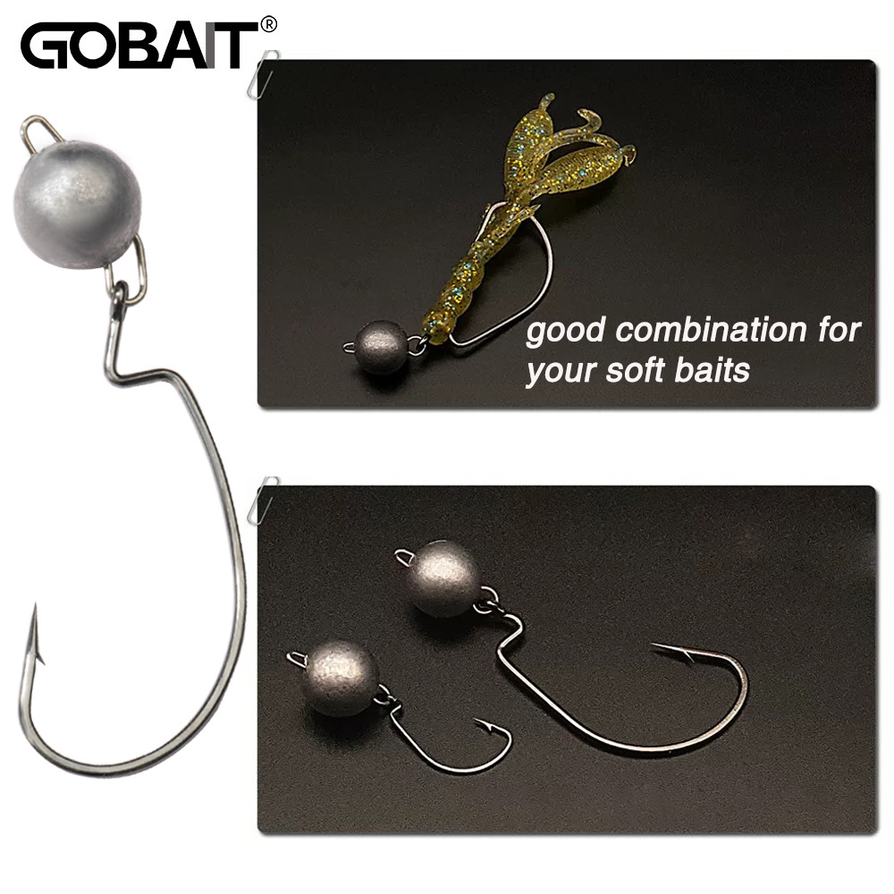 5pcs Metal Jig Head Worm Hooks - Fishing Hook Offset avis et prix