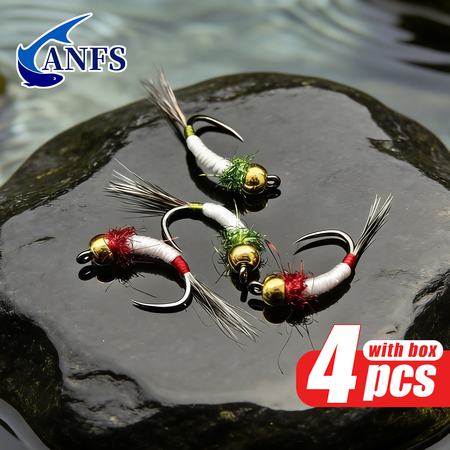 ANFS 4pcs Midge Nymph Flies As - Fishing Hook Assortment avis et prix